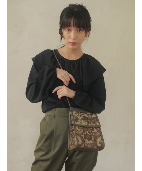 Green　Parks（グリーンパークス）の「ペイズリージャガードショルダーバッグ＊（ショルダーバッグ・レディース・カーキ・FREE）」の3枚目の写真