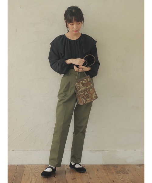 Green　Parks（グリーンパークス）の「ペイズリージャガードショルダーバッグ＊（ショルダーバッグ・レディース・カーキ・FREE）」の4枚目の写真