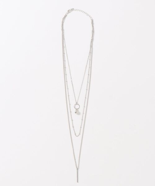 clear(クリア)の「3連ボール×バーネックレス(ネックレス・レディース・シルバー・F)」の1枚目の写真