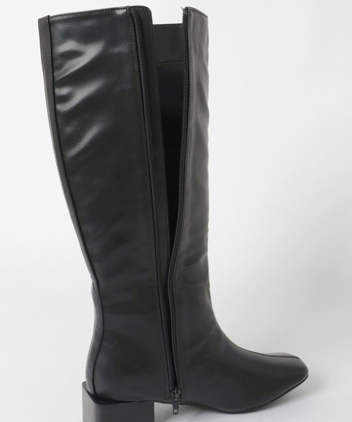 KBF（ケイビーエフ）の「センターシームロングブーツ∴（ブーツ・レディース・ブラック/オフホワイト・36/38/37）」の5枚目の写真