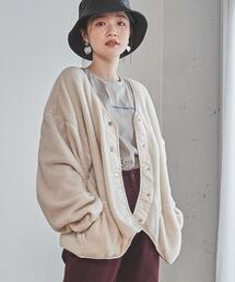 coen | Vアキボアフリースカーディガン(カーディガン/ボレロ)