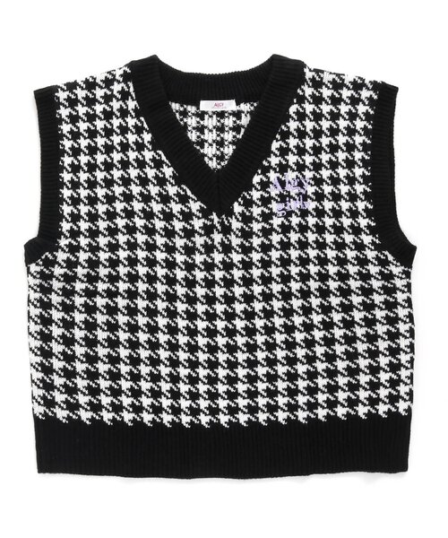 algy（アルジー）の「千鳥柄ベスト（ベスト・キッズ・オフホワイト/ブラック/ラベンダー・MEDIUM/X-SMALL/XX-SMALL/SMALL）」の3枚目の写真
