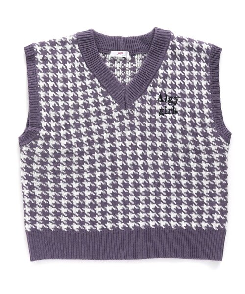 algy（アルジー）の「千鳥柄ベスト（ベスト・キッズ・オフホワイト/ブラック/ラベンダー・MEDIUM/X-SMALL/XX-SMALL/SMALL）」の15枚目の写真