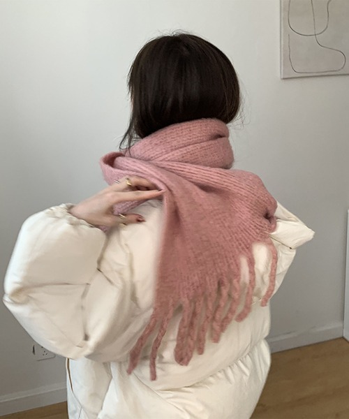 セール】【30色展開 】ふわふわフリンジボリュームマフラー