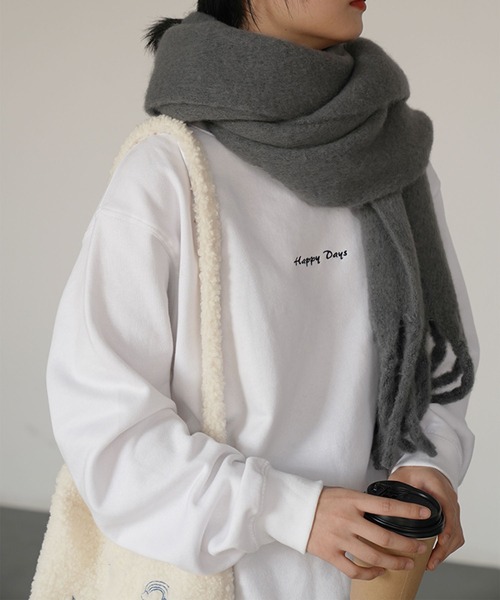 セール】【30色展開 】ふわふわフリンジボリュームマフラー