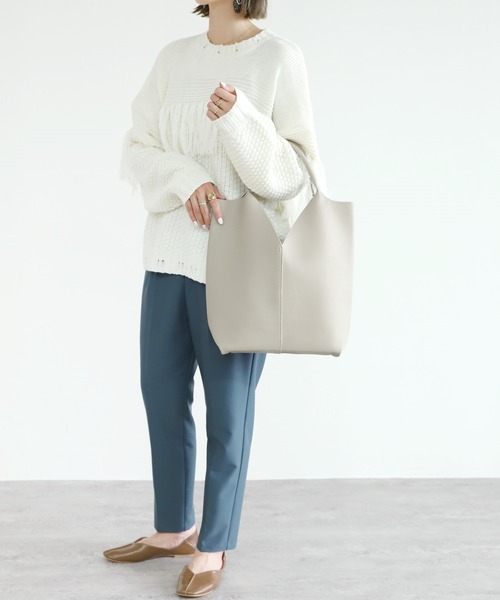 reca(レカ)の「合皮トライアングルカットトート(トートバッグ・レディース・ベージュ/ブラック/ライトグレー・ONE SIZE)」の19枚目の写真