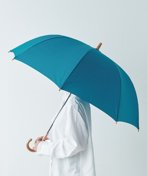 392 plusm（サンキューニプリュスエム）の「Umbrella Long 60 - check - 790191（長傘・レディース・イエロー/ベージュ/オフホワイト/グリーン・60cm）」の3枚目の写真