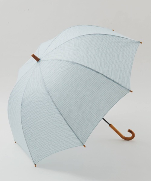 392 plusm（サンキューニプリュスエム）の「Umbrella Long 60 - check - 790191（長傘・レディース・イエロー/ベージュ/オフホワイト/グリーン・60cm）」の5枚目の写真