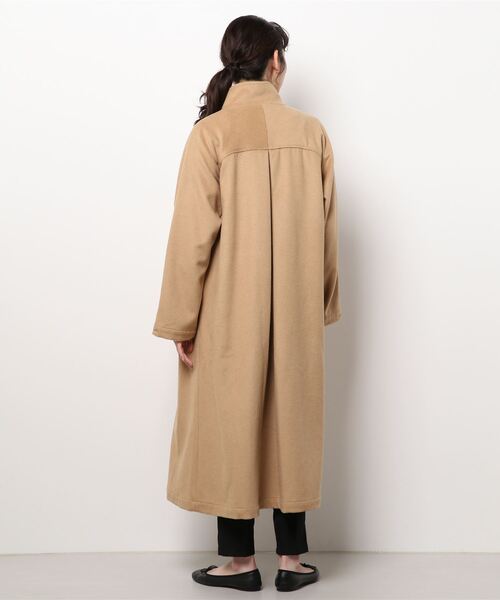 ReNorm（リノーム）の「ウール混スタンドネックラグランコート（ステンカラーコート・レディース・グレー/キャメル・フリー）」の18枚目の写真