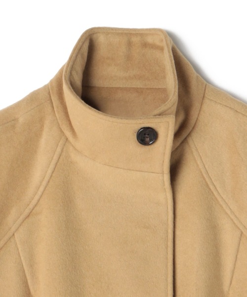 ReNorm（リノーム）の「ウール混スタンドネックラグランコート（ステンカラーコート・レディース・グレー/キャメル・フリー）」の17枚目の写真