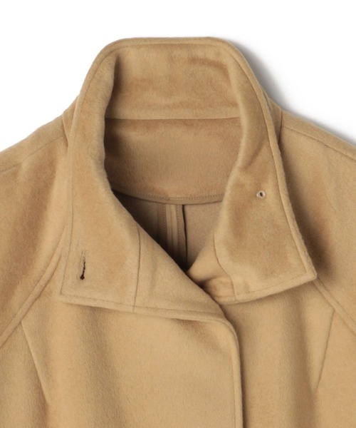 ReNorm（リノーム）の「ウール混スタンドネックラグランコート（ステンカラーコート・レディース・グレー/キャメル・フリー）」の8枚目の写真