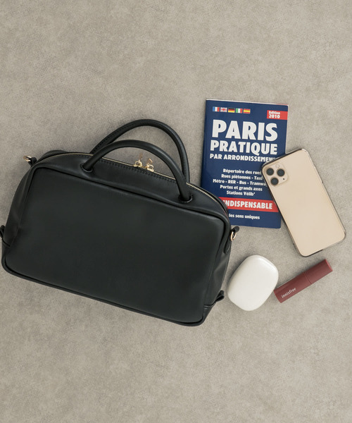 RODE SKO(ロデスコ)の「ミディアムボストンショルダーバッグ(ボストンバッグ・レディース・ブラック/ボルドー・ONE)」の2枚目の写真