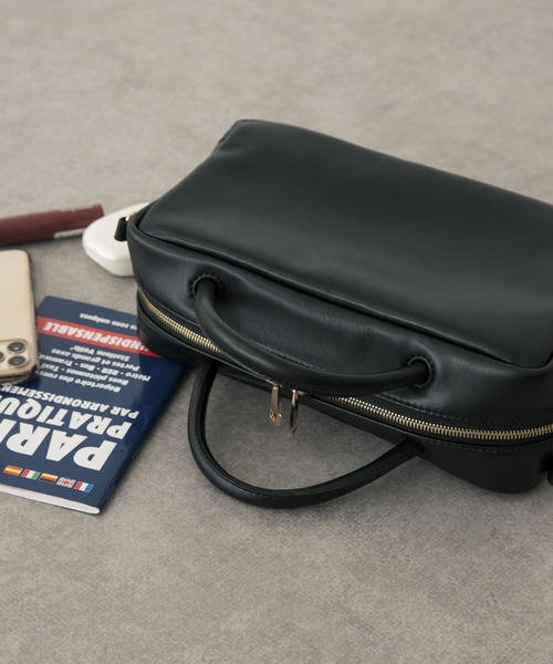 RODE SKO(ロデスコ)の「ミディアムボストンショルダーバッグ(ボストンバッグ・レディース・ブラック/ボルドー・ONE)」の3枚目の写真