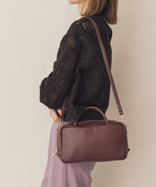 RODE SKO(ロデスコ)の「ミディアムボストンショルダーバッグ(ボストンバッグ・レディース・ブラック/ボルドー・ONE)」の16枚目の写真