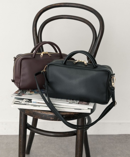 RODE SKO(ロデスコ)の「ミディアムボストンショルダーバッグ(ボストンバッグ・レディース・ブラック/ボルドー・ONE)」の8枚目の写真