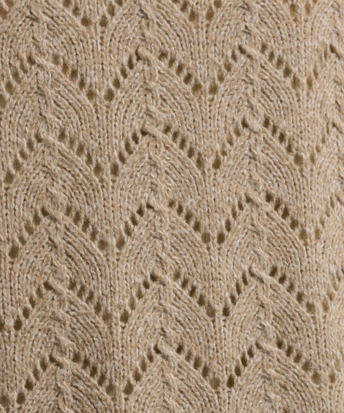 Ambre Neige（アンブルネージュ）の「スカシアミシェブロンニット／【WEB/EC限定商品】（ニット/セーター・レディース・ダークブラウン/ベージュ・FREE）」の11枚目の写真