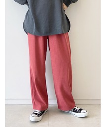 Samansa Mos2 blue | 無地／柄アソートタックテーパードパンツ(その他パンツ)