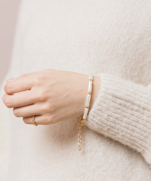 flower（フラワー）の「スティックパールブレスレット（ブレスレット・レディース・ホワイト・FREE）」の3枚目の写真