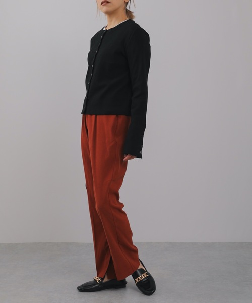 ap retro（アプレトロ）の「ヘビーウエイトリブボタンショート丈カーディガン（カーディガン/ボレロ・レディース・ブラック/アイボリー/グリーン・FREE）」の17枚目の写真