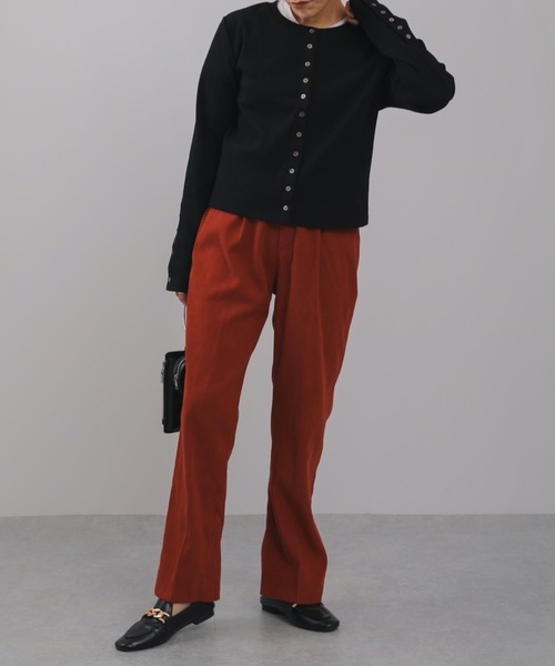 ap retro（アプレトロ）の「ヘビーウエイトリブボタンショート丈カーディガン（カーディガン/ボレロ・レディース・ブラック/アイボリー/グリーン・FREE）」の16枚目の写真