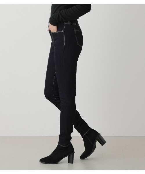 AZUL by moussy(アズールバイマウジー)の「A PERFECT DENIM WARM/アパーフェクトデニムウォーム(デニムパンツ・レディース・ブラック/ワンウォッシュ・LARGE/MEDIUM/SMALL/X-SMALL)」の12枚目の写真