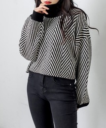 RASVOA | ジャガードハイネックニット(ニット/セーター)