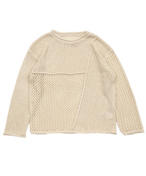 select MOCA（セレクトモカ）の「2022 SS メッシュ編みデザイン切り替えニット（ニット/セーター・レディース・ブラック/グリーン/アイボリー・FREE）」の19枚目の写真