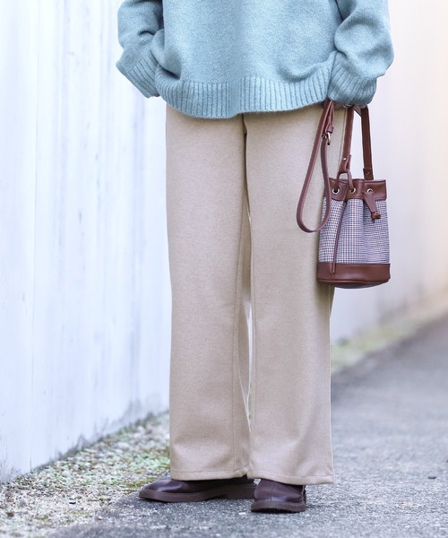 reca（レカ）の「ハイウエストストレートパンツ（その他パンツ・レディース・ブラック/アイボリー/グレイッシュベージュ・L/M）」の3枚目の写真