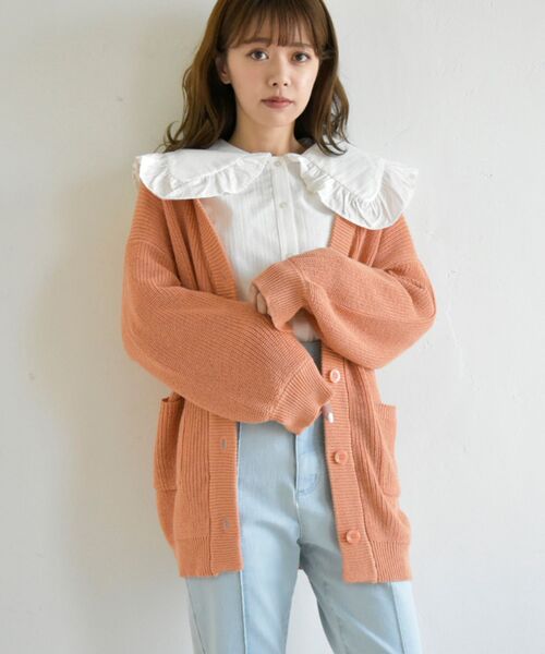 MAJESTIC LEGON（マジェスティックレゴン）の「bigカラーレトロブラウス（シャツ/ブラウス・レディース・オフホワイト/ブルー系その他2/ホワイト系その他/A・MEDIUM）」の6枚目の写真