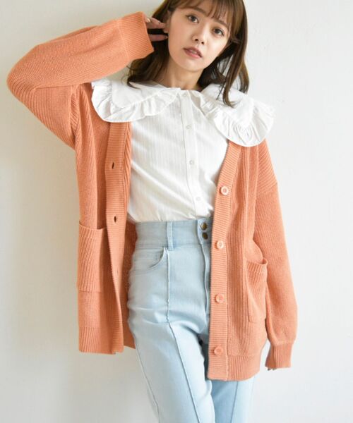 MAJESTIC LEGON（マジェスティックレゴン）の「bigカラーレトロブラウス（シャツ/ブラウス・レディース・オフホワイト/ブルー系その他2/ホワイト系その他/A・MEDIUM）」の7枚目の写真