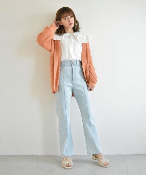 MAJESTIC LEGON（マジェスティックレゴン）の「bigカラーレトロブラウス（シャツ/ブラウス・レディース・オフホワイト/ブルー系その他2/ホワイト系その他/A・MEDIUM）」の8枚目の写真