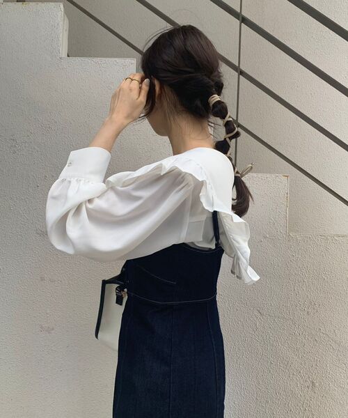 MAJESTIC LEGON（マジェスティックレゴン）の「bigカラーレトロブラウス（シャツ/ブラウス・レディース・オフホワイト/ブルー系その他2/ホワイト系その他/A・MEDIUM）」の11枚目の写真