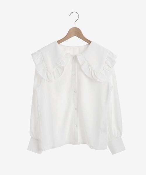 MAJESTIC LEGON（マジェスティックレゴン）の「bigカラーレトロブラウス（シャツ/ブラウス・レディース・オフホワイト/ブルー系その他2/ホワイト系その他/A・MEDIUM）」の21枚目の写真