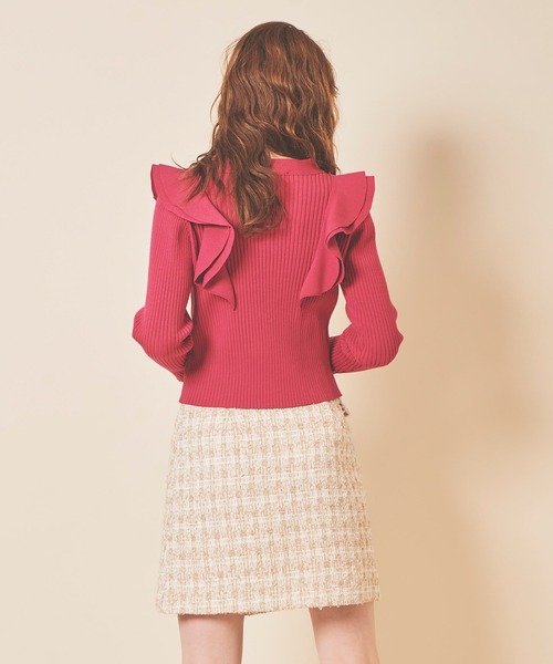 31 Sons de mode（トランテアン　ソン　ドゥ　モード）の「フリルビジューカーディガン（カーディガン/ボレロ・レディース・ブラック/ベージュ/ピンク・36）」の21枚目の写真