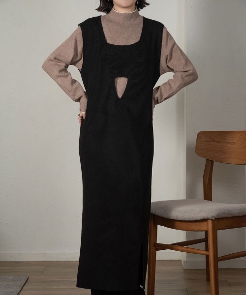 lawgy(ラウジー)の「bi color sleeve button knit(ニット/セーター・レディース・ブラック/ベージュ/ブラウン・FREE)」の16枚目の写真