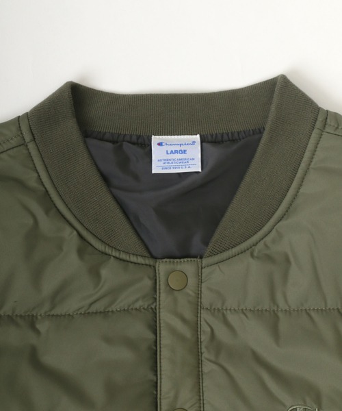 Champion(チャンピオン)の「Champion/チャンピオン SNAP JACKET/スナップジャケット/中綿インナーダウンジャケット(ダウンジャケット/コート・メンズ・ベージュ/ネイビー/ブラック/オリーブ・M/L/XL)」の10枚目の写真