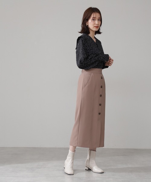 N.（N. Natural Beauty Basic）（エヌエヌナチュラルビューティーベーシック）の「ステッチデザインタイトスカート（スカート・レディース・ベージュ/イエロー/ブルー・MEDIUM）」の5枚目の写真