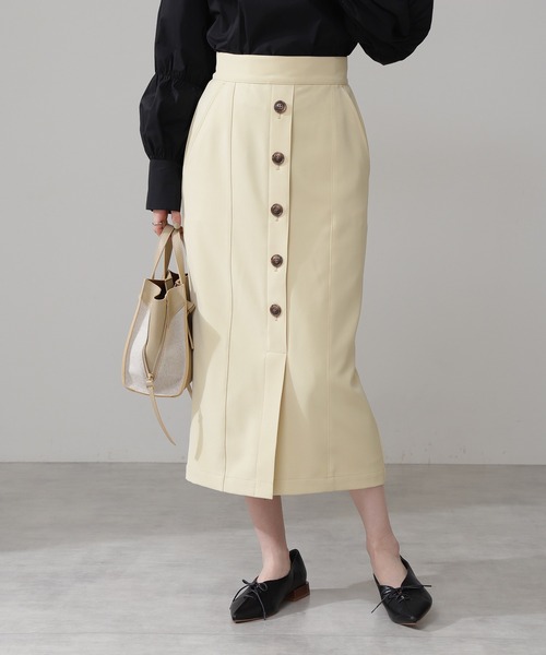 N.（N. Natural Beauty Basic）（エヌエヌナチュラルビューティーベーシック）の「ステッチデザインタイトスカート（スカート・レディース・ベージュ/イエロー/ブルー・MEDIUM）」の10枚目の写真
