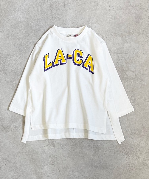 Life Support Products(ライフサポートプロダクツ)の「【コットンUSA】サイドスリットロンT(80~160cm)(Tシャツ/カットソー・キッズ・ホワイト/パープル/グリーン/チャコール・90/100/110/120/80/130/95/140/150/160)」の2枚目の写真