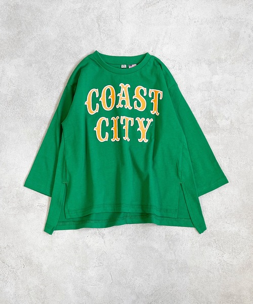 Life Support Products(ライフサポートプロダクツ)の「【コットンUSA】サイドスリットロンT(80~160cm)(Tシャツ/カットソー・キッズ・ホワイト/パープル/グリーン/チャコール・90/100/110/120/80/130/95/140/150/160)」の4枚目の写真