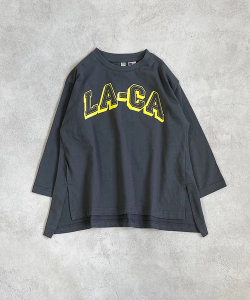 Life Support Products(ライフサポートプロダクツ)の「【コットンUSA】サイドスリットロンT(80~160cm)(Tシャツ/カットソー・キッズ・ホワイト/パープル/グリーン/チャコール・90/100/110/120/80/130/95/140/150/160)」の3枚目の写真