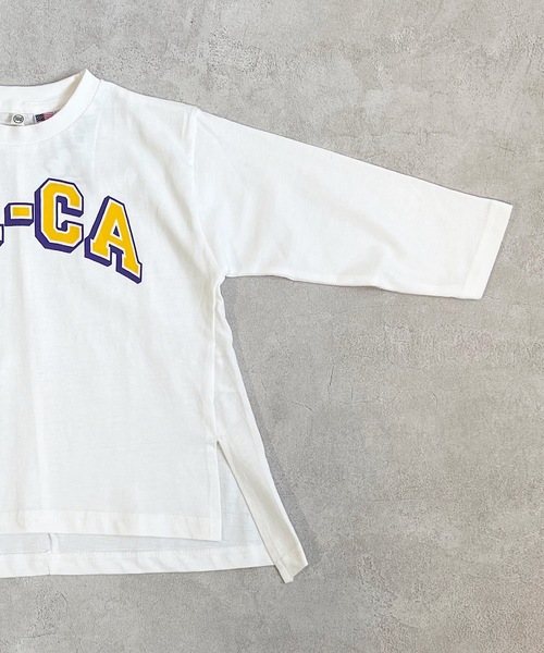 Life Support Products(ライフサポートプロダクツ)の「【コットンUSA】サイドスリットロンT(80~160cm)(Tシャツ/カットソー・キッズ・ホワイト/パープル/グリーン/チャコール・90/100/110/120/80/130/95/140/150/160)」の7枚目の写真