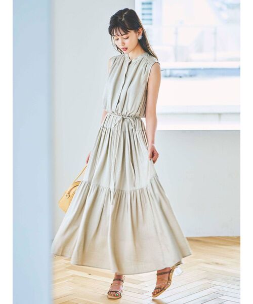 dazzlin（ダズリン）の「ティアードフレアワンピース（ワンピース・レディース・ベージュ/アイボリー/パープル/オフホワイト/ブラウン/ブルー・FREE）」の18枚目の写真