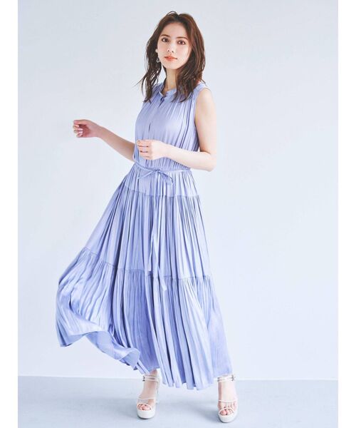 dazzlin（ダズリン）の「ティアードフレアワンピース（ワンピース・レディース・ベージュ/アイボリー/パープル/オフホワイト/ブラウン/ブルー・FREE）」の20枚目の写真