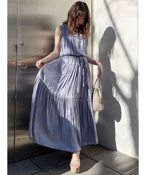 dazzlin（ダズリン）の「ティアードフレアワンピース（ワンピース・レディース・ベージュ/アイボリー/パープル/オフホワイト/ブラウン/ブルー・FREE）」の16枚目の写真