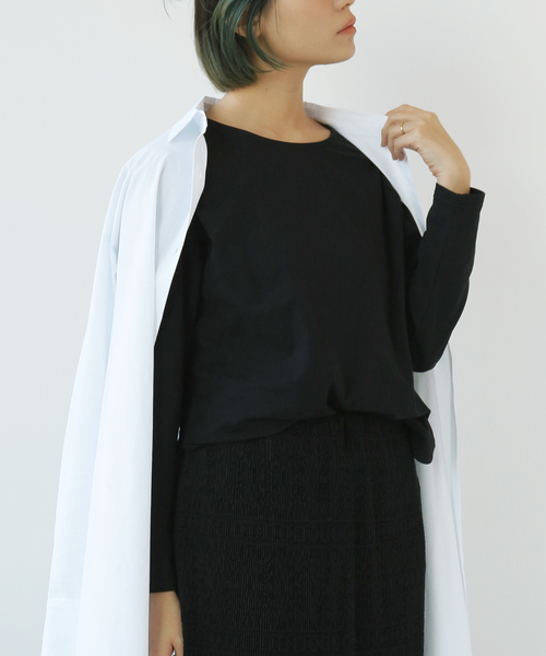 Simplicite（サンプリシテ）の「ドレスベアテンプルオーバー◆（Tシャツ/カットソー・レディース・ホワイト/ブラック/ピンク・FREE）」の2枚目の写真