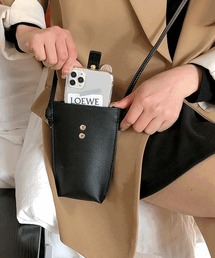 florist | 【本革】配色ミックスのレザースマホポーチ/ポシェット/ショルダーバッグ(ショルダーバッグ)