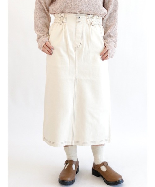 ehka sopo（エヘカソポ）の「ウエストフリルタイトスカート（スカート・レディース・ブラック/キナリ/グレー・ﾌﾘ-）」の2枚目の写真