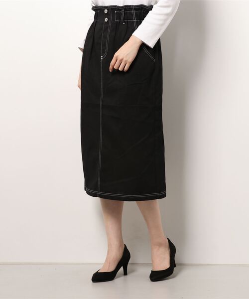 ehka sopo（エヘカソポ）の「ウエストフリルタイトスカート（スカート・レディース・ブラック/キナリ/グレー・ﾌﾘ-）」の6枚目の写真