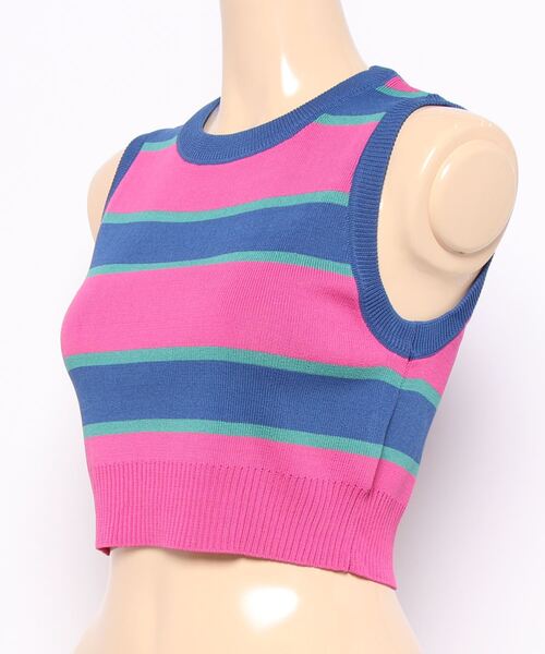 PAGEBOY(ページボーイ)の「マルチボーダーノースリ(タンクトップ・レディース・ピンク/グリーン・FREE)」の12枚目の写真